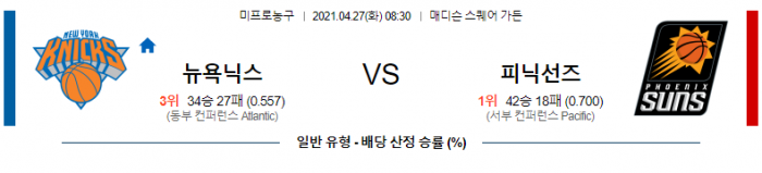 4월 27일  뉴욕 : 피닉스 [NBA분석]